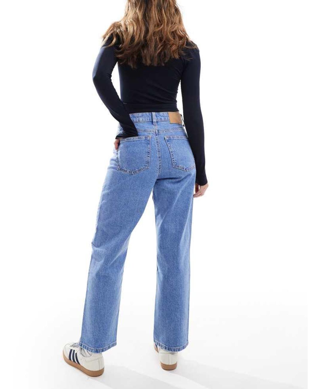 ASOS Blue Ankle Grazer Straight Leg Jeans