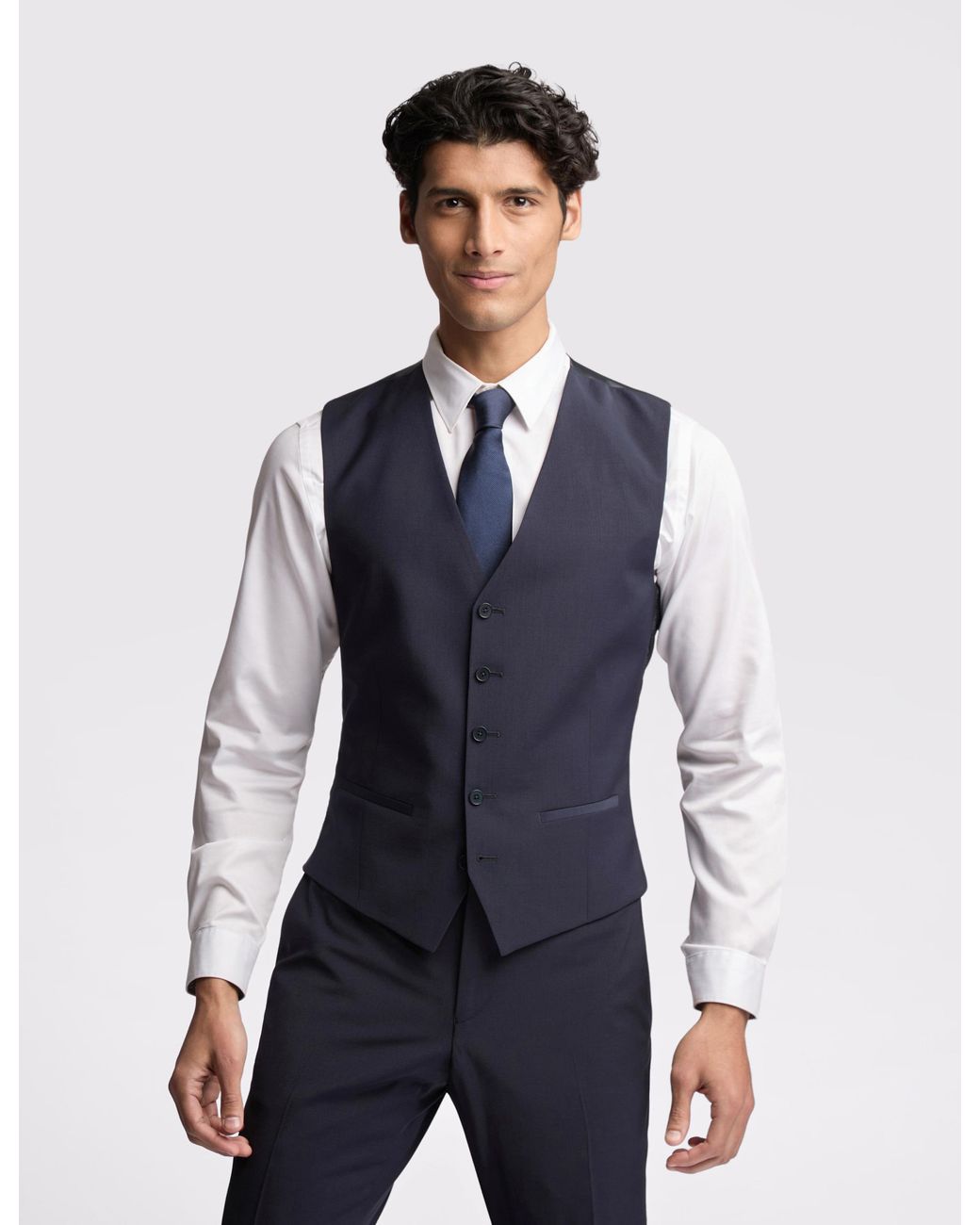 Ted Baker Blue Premium Panama Waistcoat Wool for men