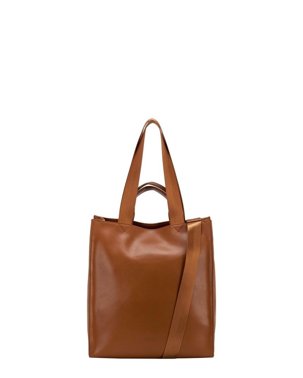 Smith & Canova Brown Smooth Leather Tote Shoulder Bag
