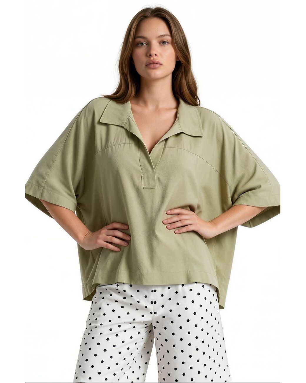 Busem Green Modal Blend Blouse