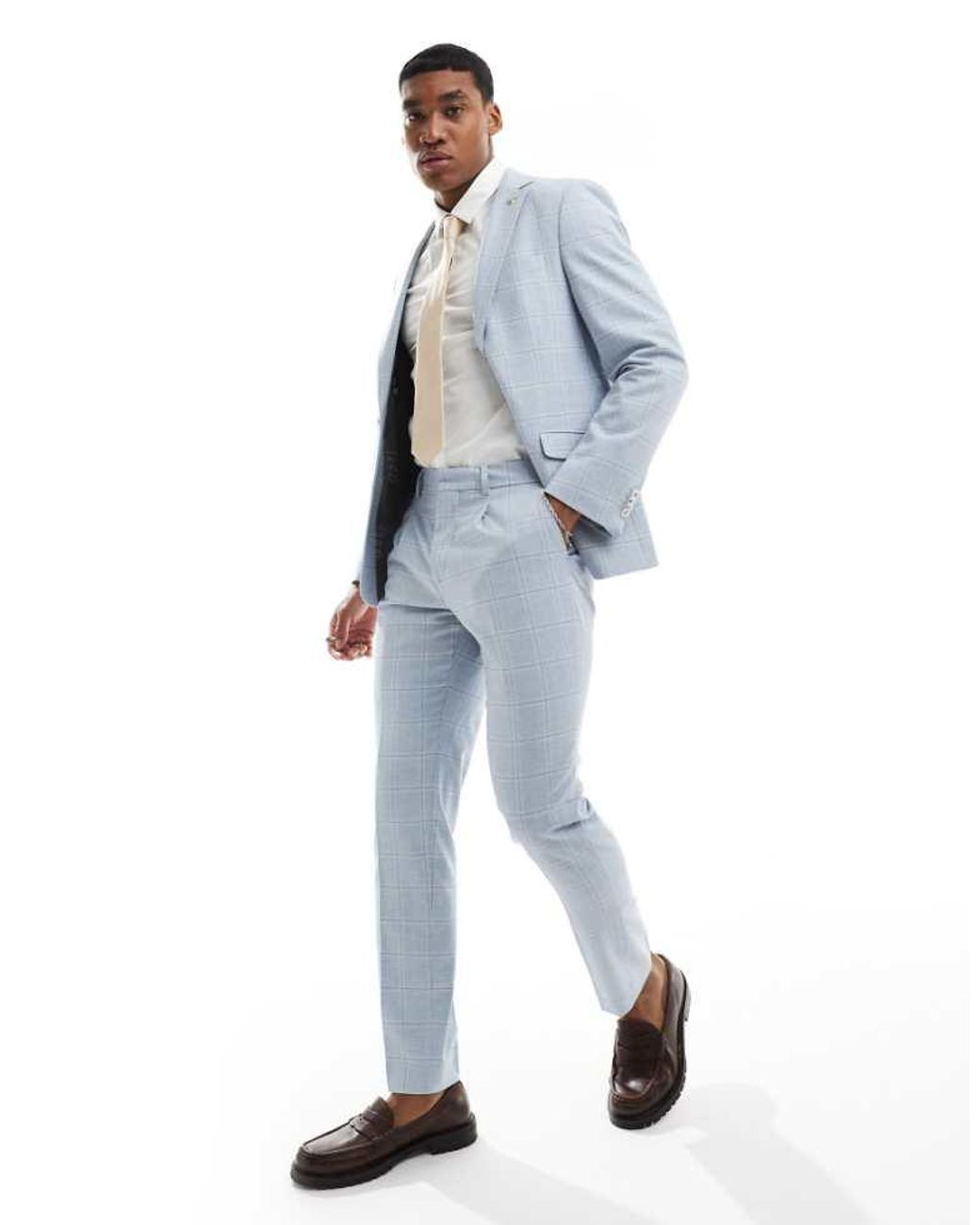 Shelby and Sons Blue And Slim Richmond Suit Trouser for men