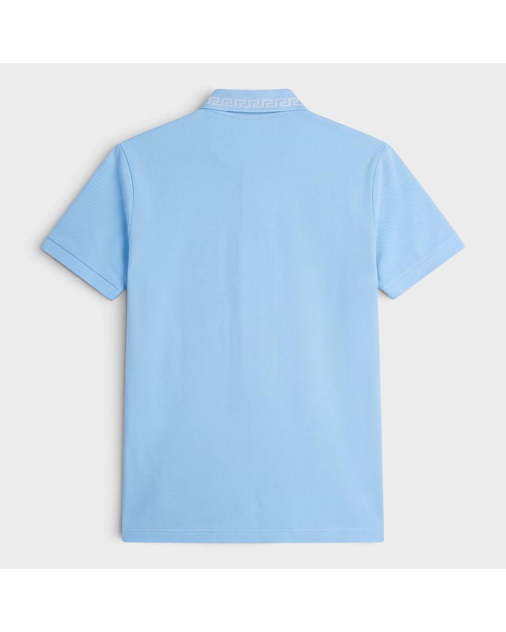 Versace Blue Logo Polo Piquet Greca Cotton for men