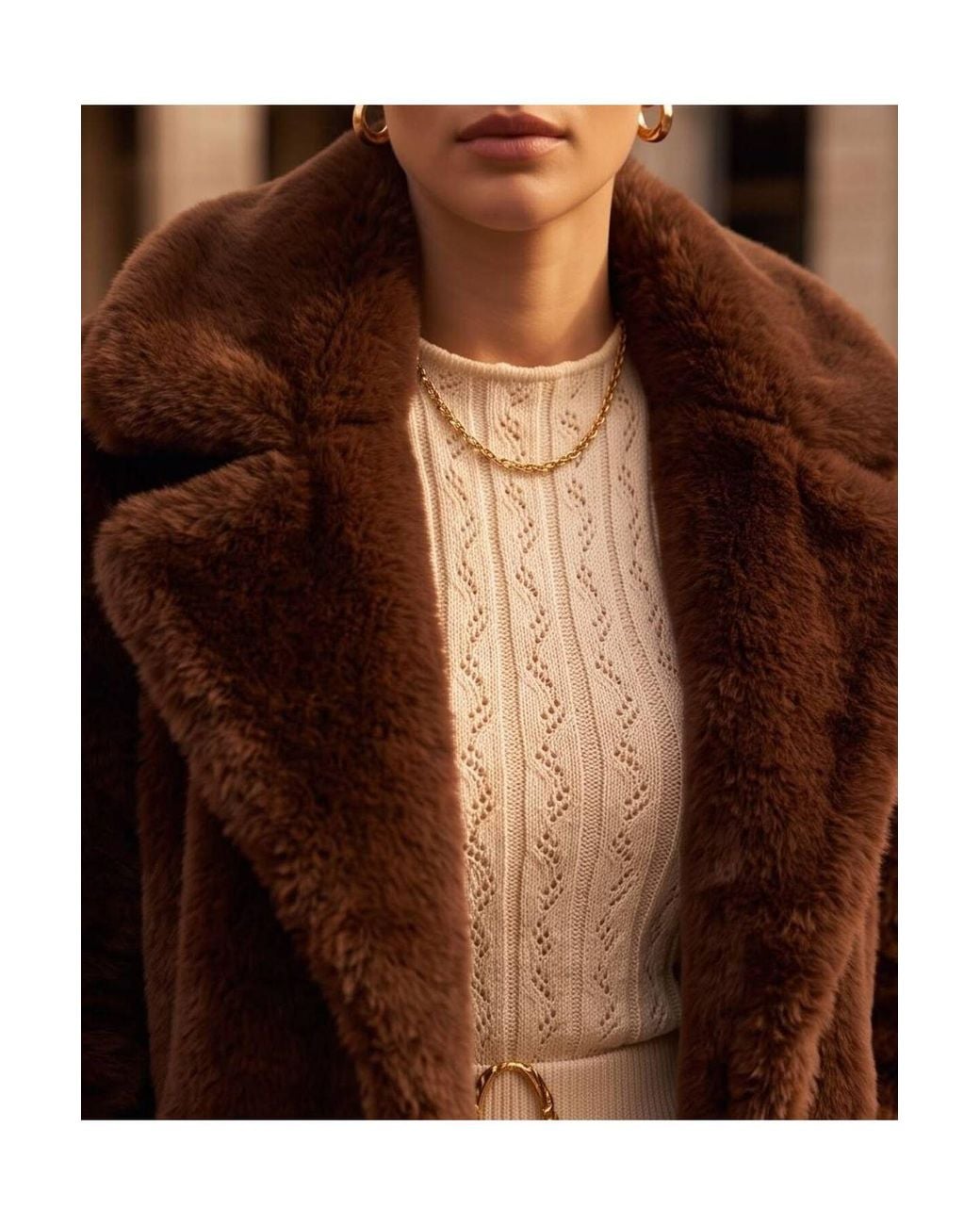 RYVAN Brown Knit Dress