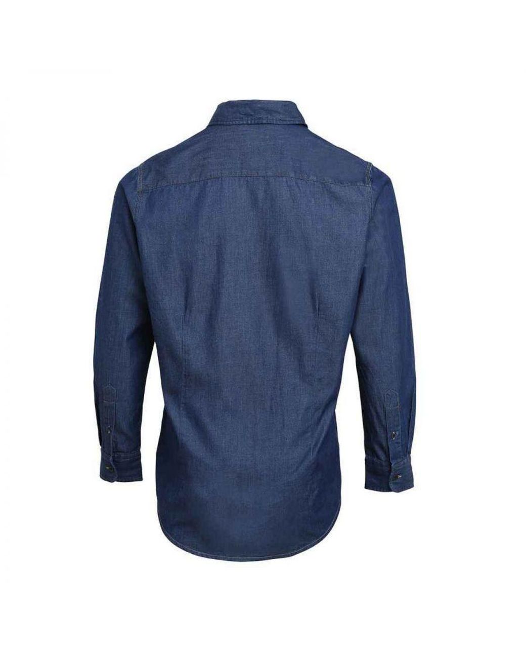 PREMIER Blue Denim Contrast Stitching Shirt Denim)