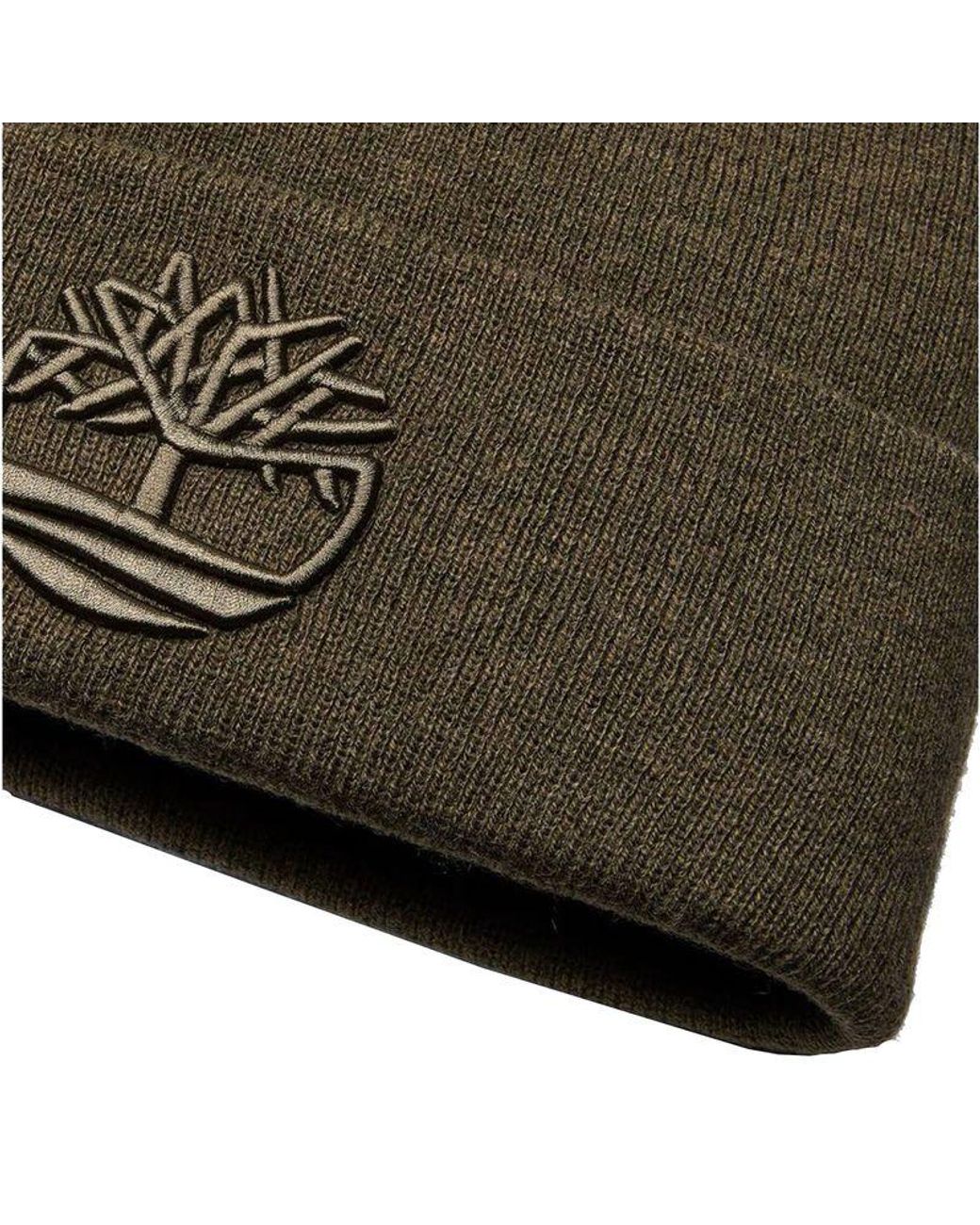 Timberland Green 3D Embroidery Beanie for men