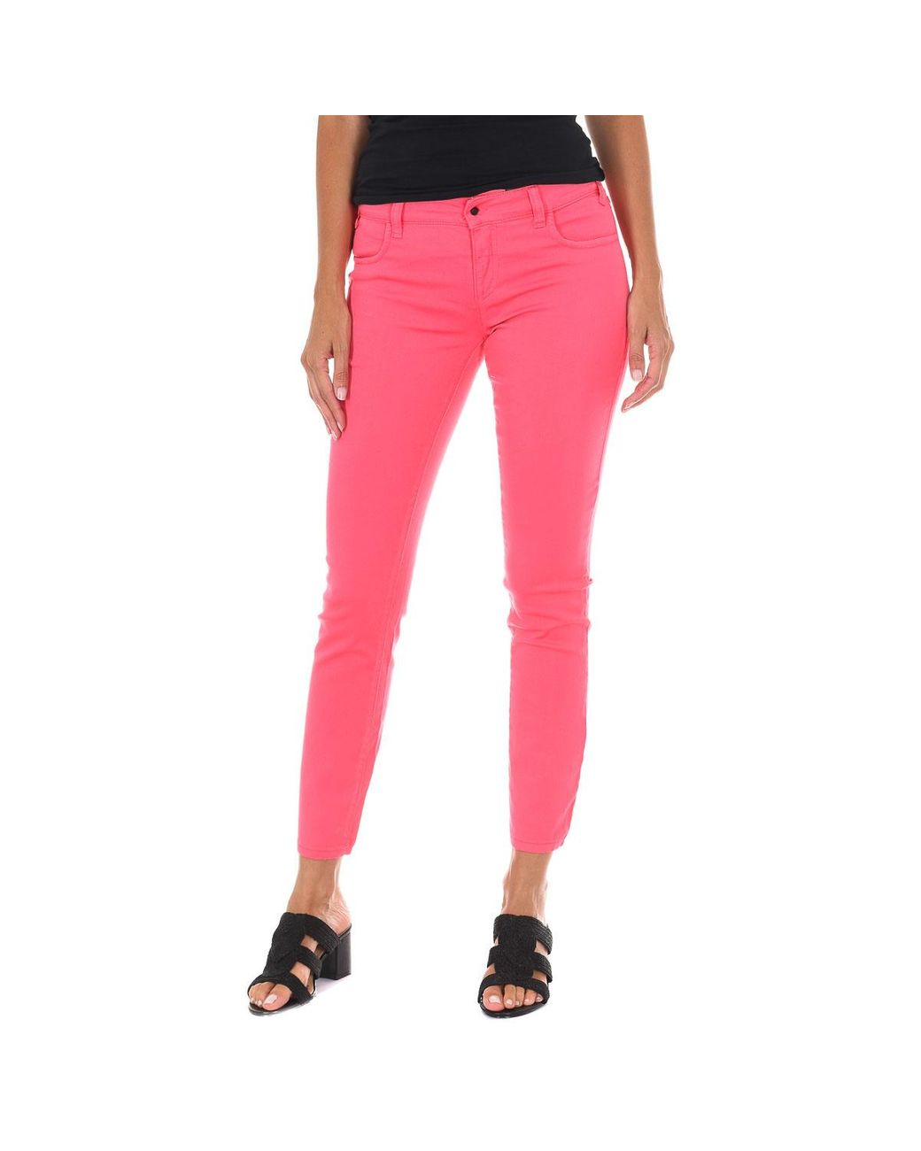 Met Pink Long Denim Pants Made Of Elastic Fabric 10Dbf0525-G291