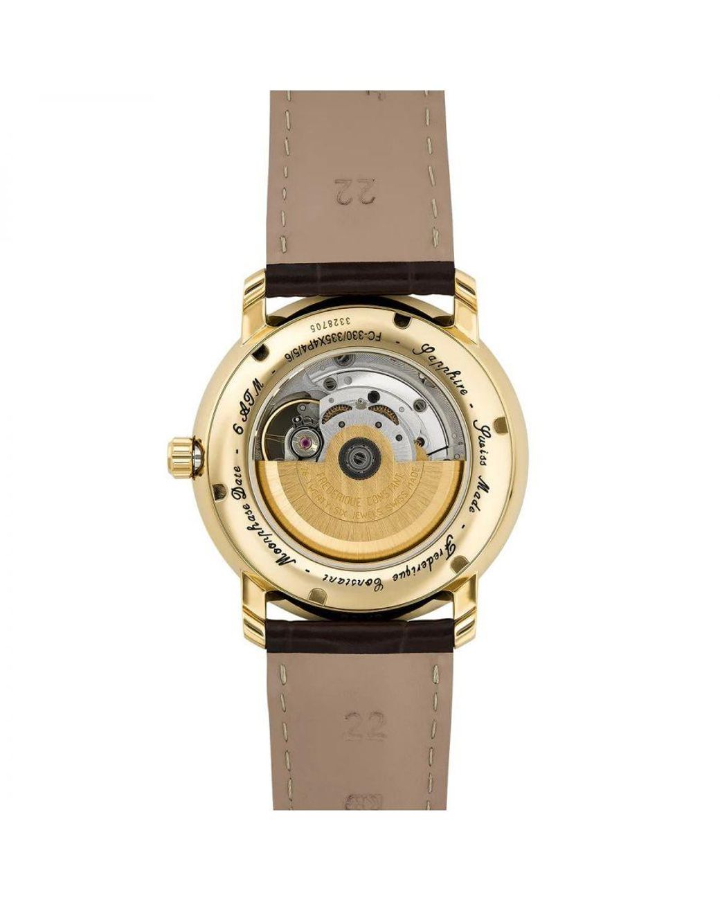 Frederique Constant Metallic Frédérique Heart Beat Moonphase Watch Fc-335Mc4P5 Leather (Archived) for men