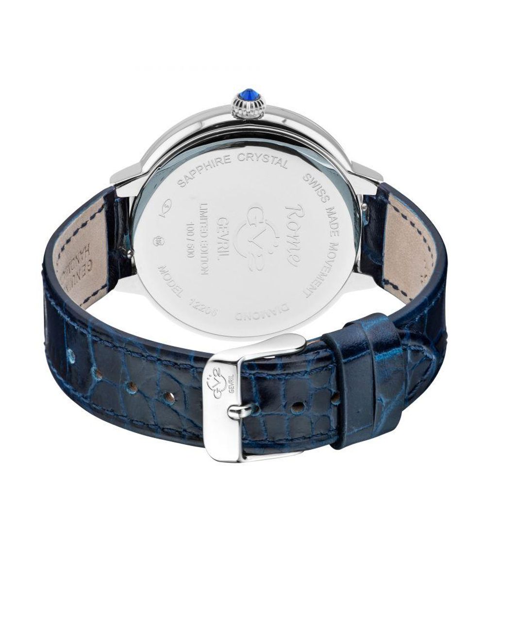 Gv2 Blue Rome Dial Stainless Steel Watch