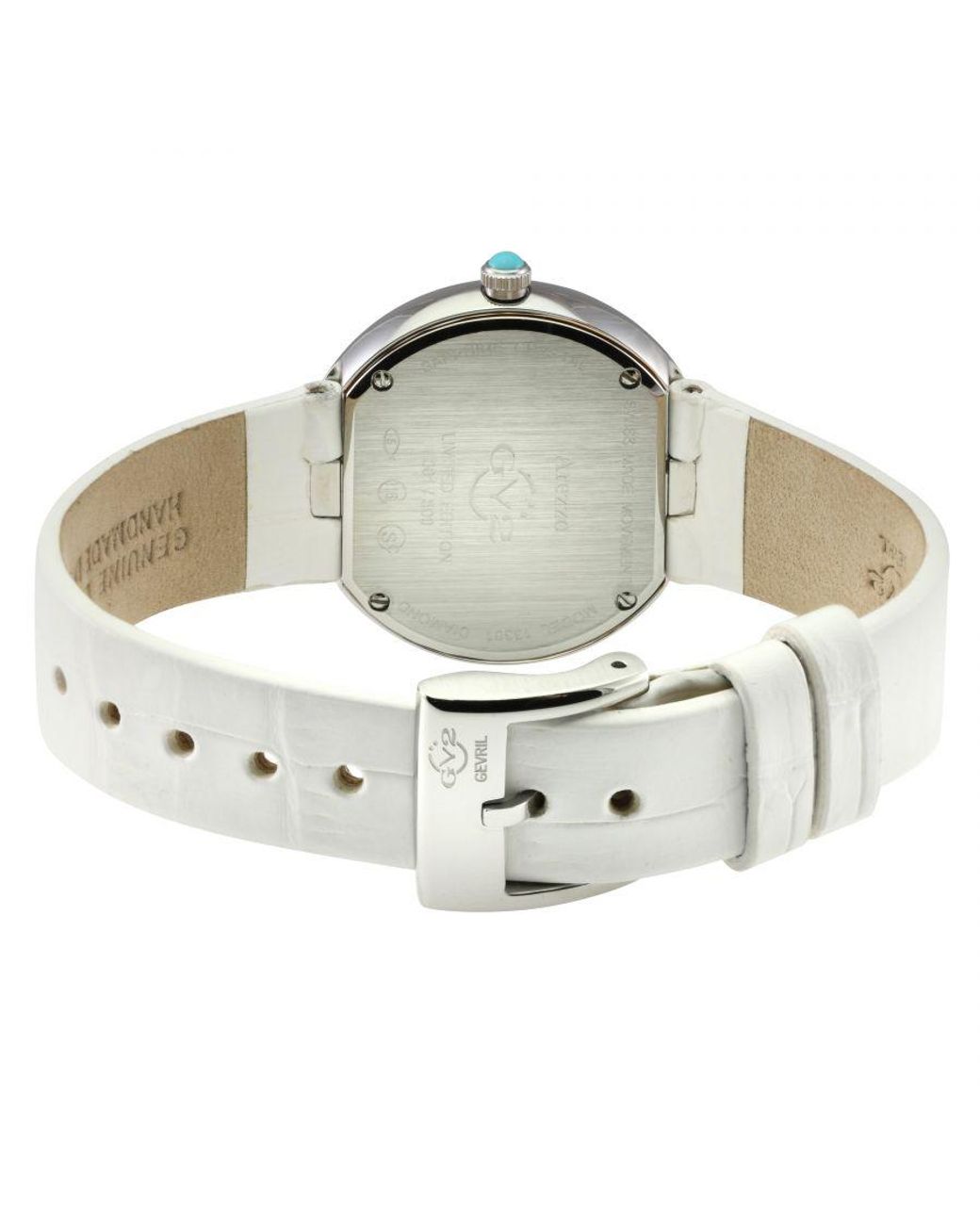 Gv2 Blue Arezzo Diamond Swiss Quartz Dial, Genuine Italian Handmade Torquoise Leather Watch