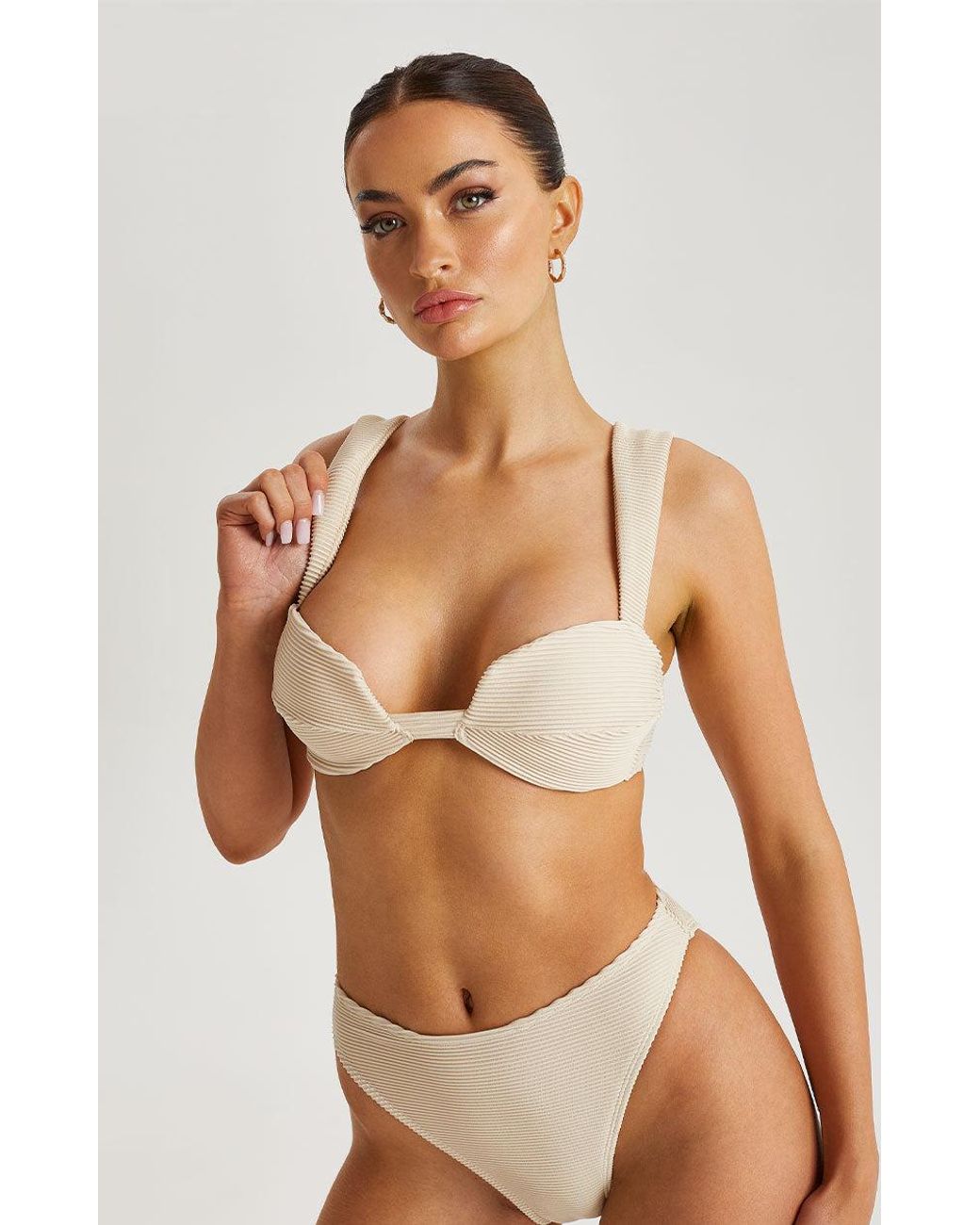 Urban Bliss Natural Textured Ribbed Bikini Bottoms