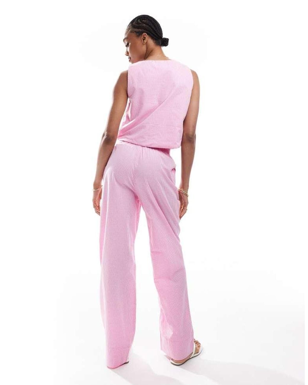 ONLY Pink Wide Leg Boxer Detail Trousers Co-Ord