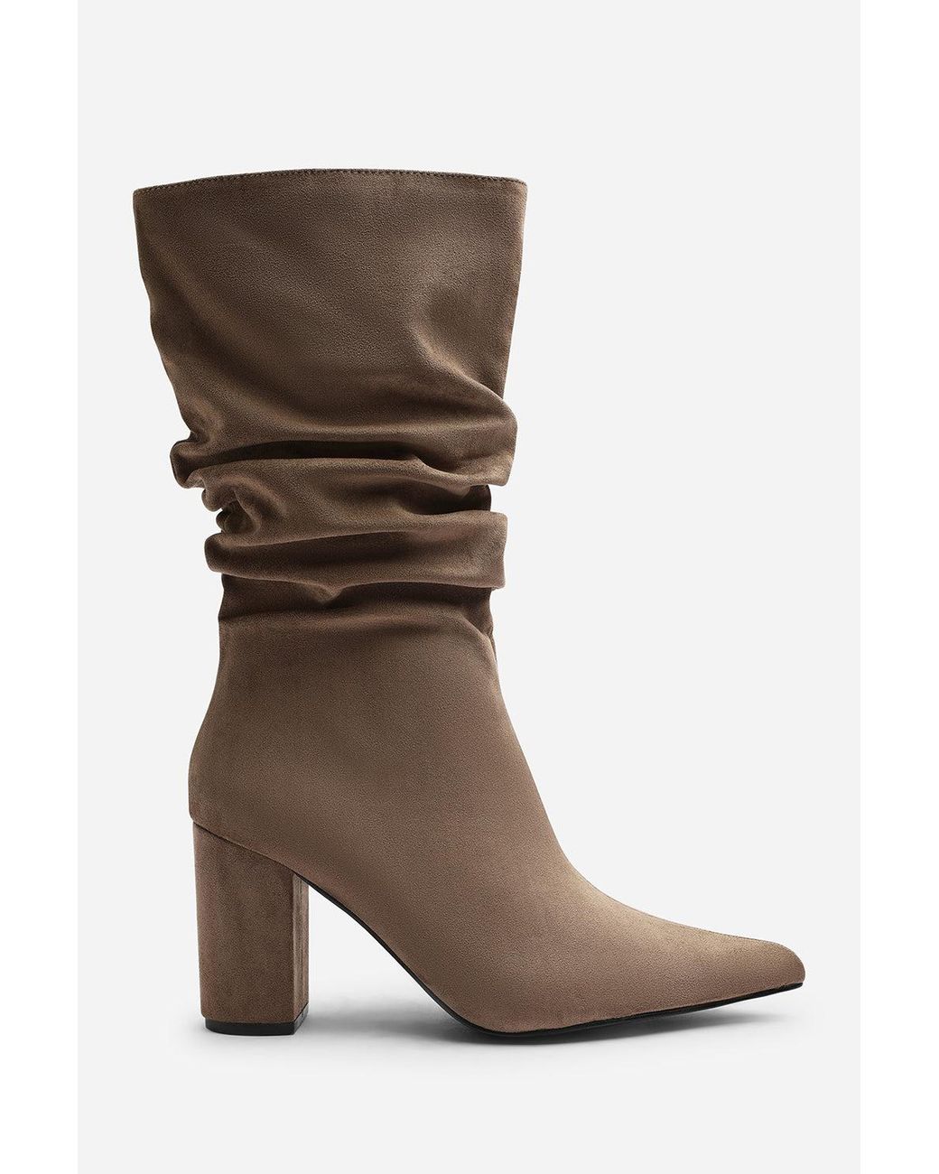 Where's That From Brown Wheres Lilyana Ruched Heeled Calf Boot