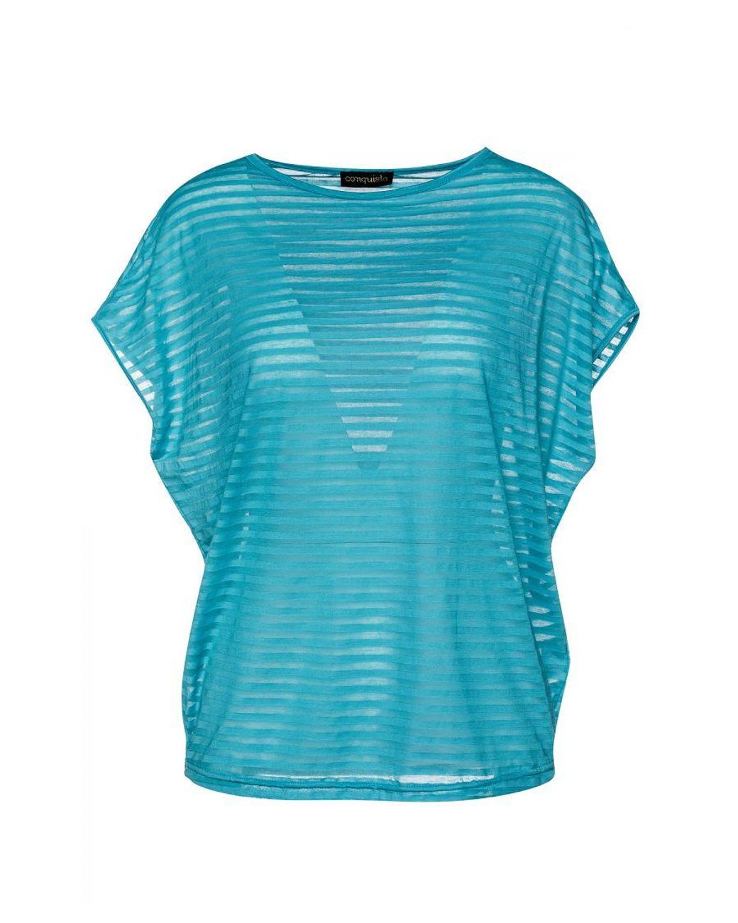 Conquista Blue Semi Sheer Top