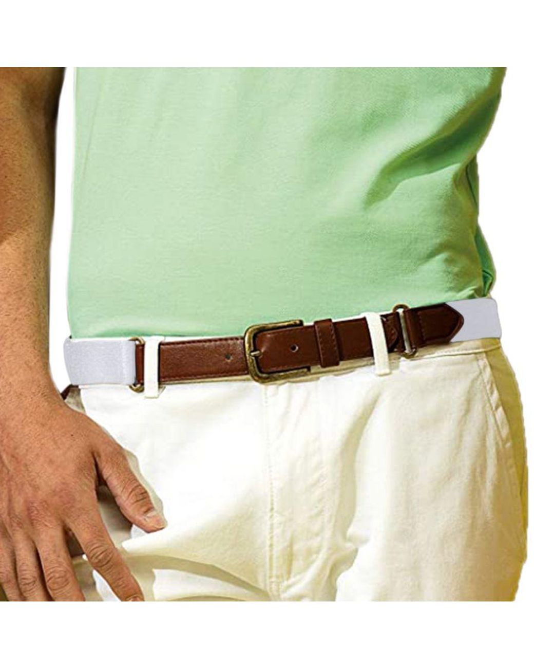 Asquith & Fox Brown Faux Leather And Canvas Belt for men