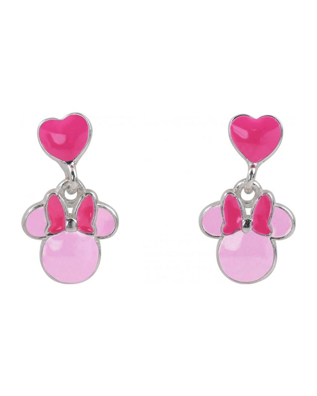 Disney Pink Es00111Sl-Ph Ladies Minnie Mouse Earrings Sterling