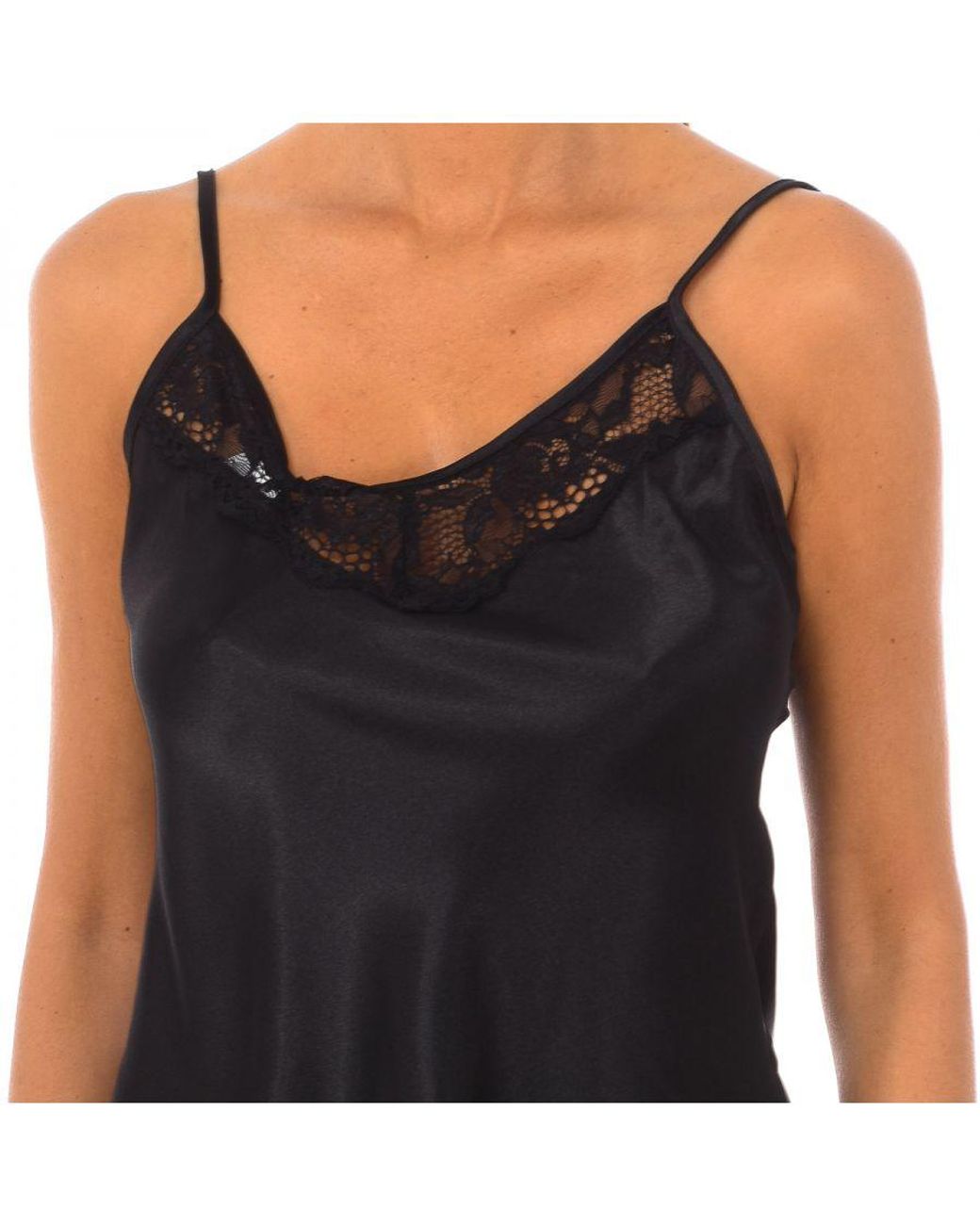 Kisses&Love Black 2200 Round Neck Suspender Pajamas