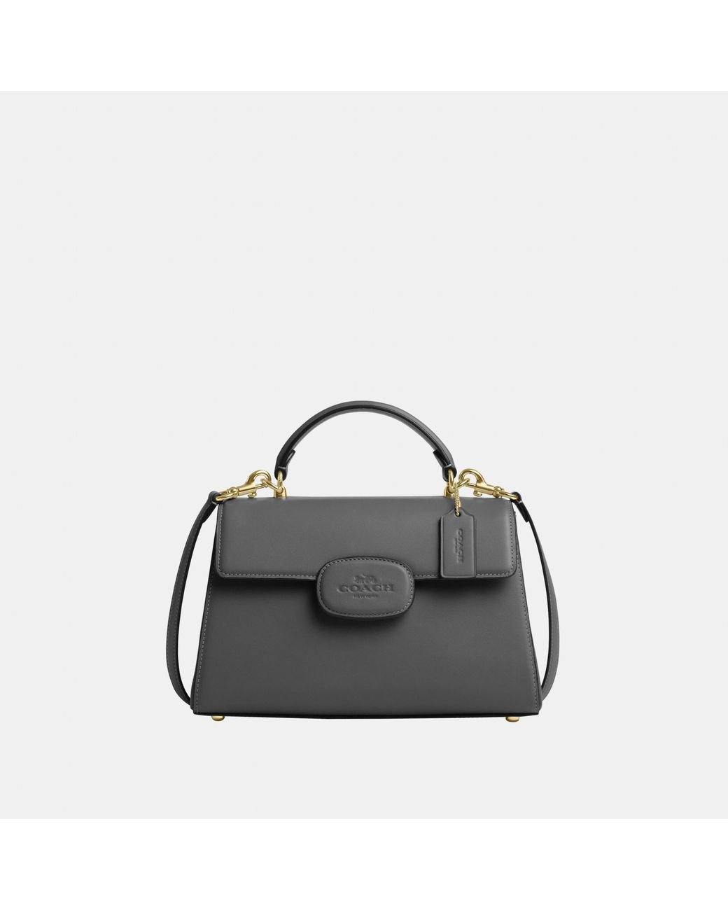 COACH Eliza Top Handle With Leather Covered Closure in Grey Lyst UK
