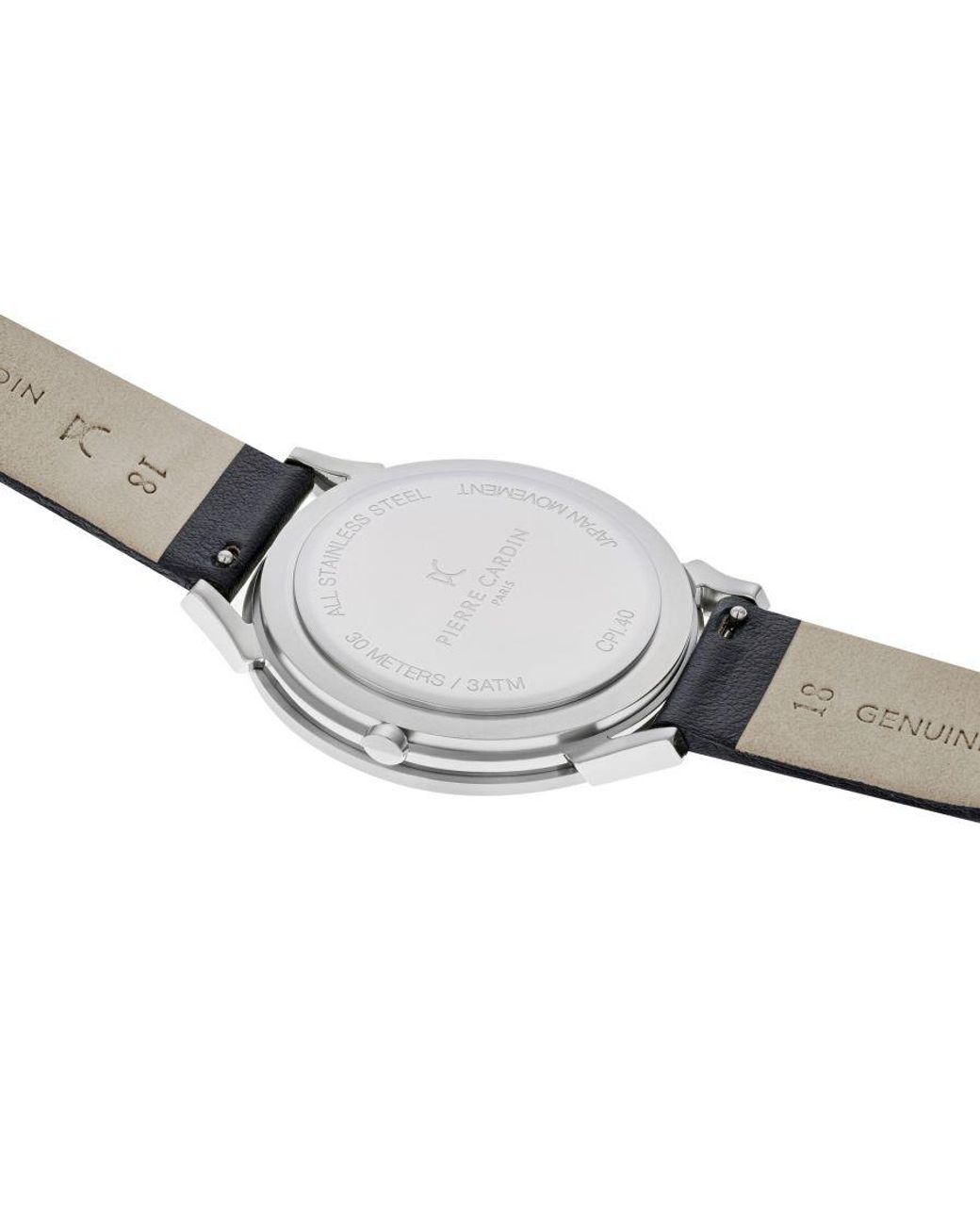 Pierre Cardin Black Pigalle Half Moon Watch Cpi.2010 Leather