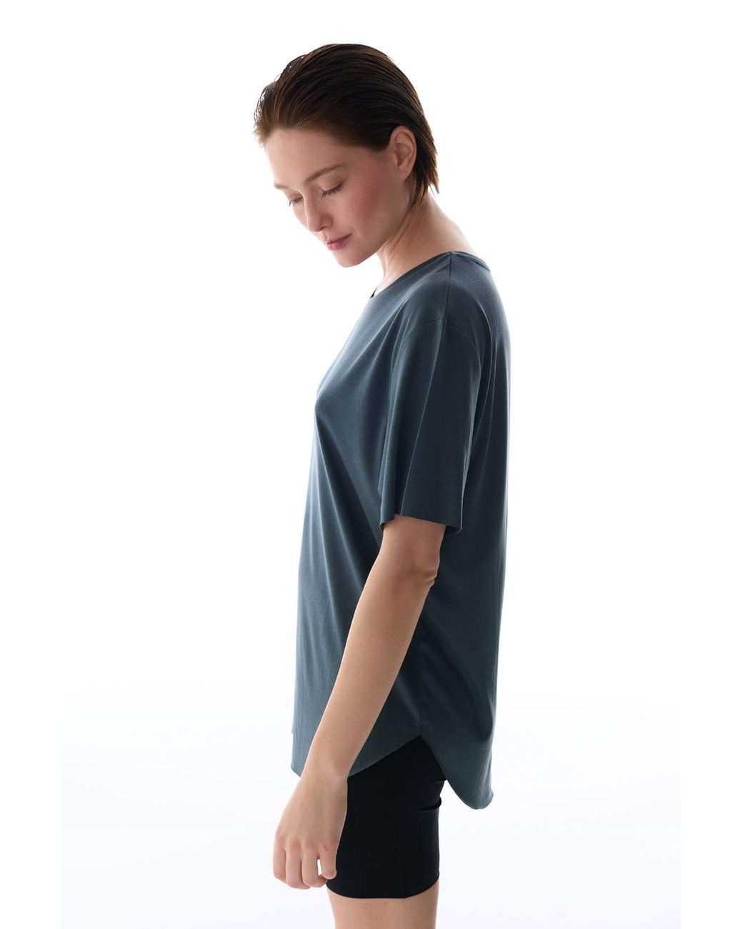 Penti Blue Oversized Modal-Blend Crew Neck T-Shirt