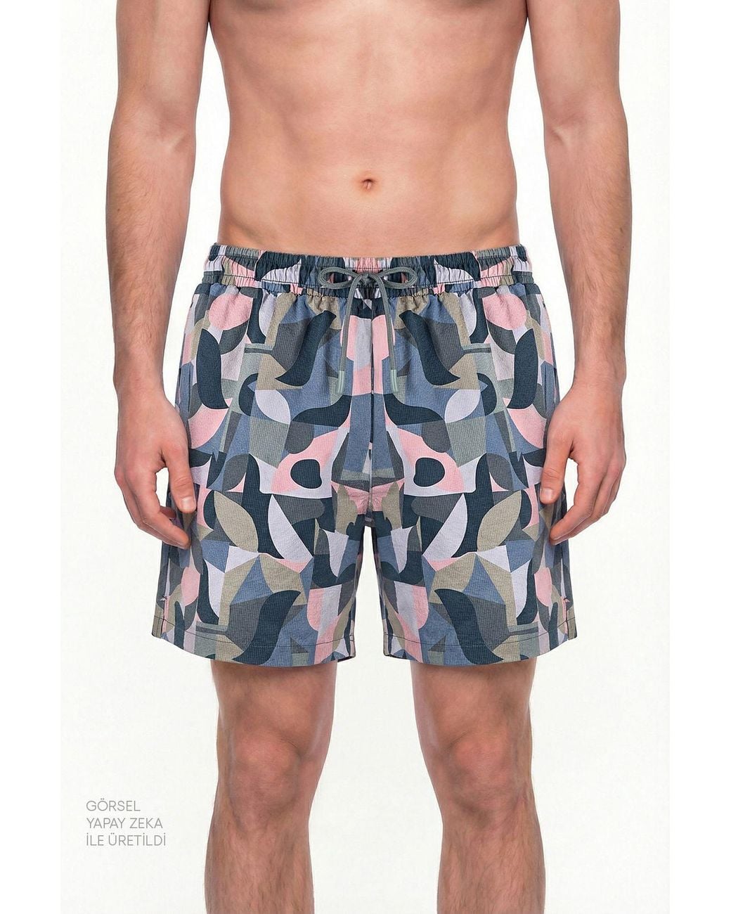 Penti Blue Mindfulness Pattern Swim Shorts for men