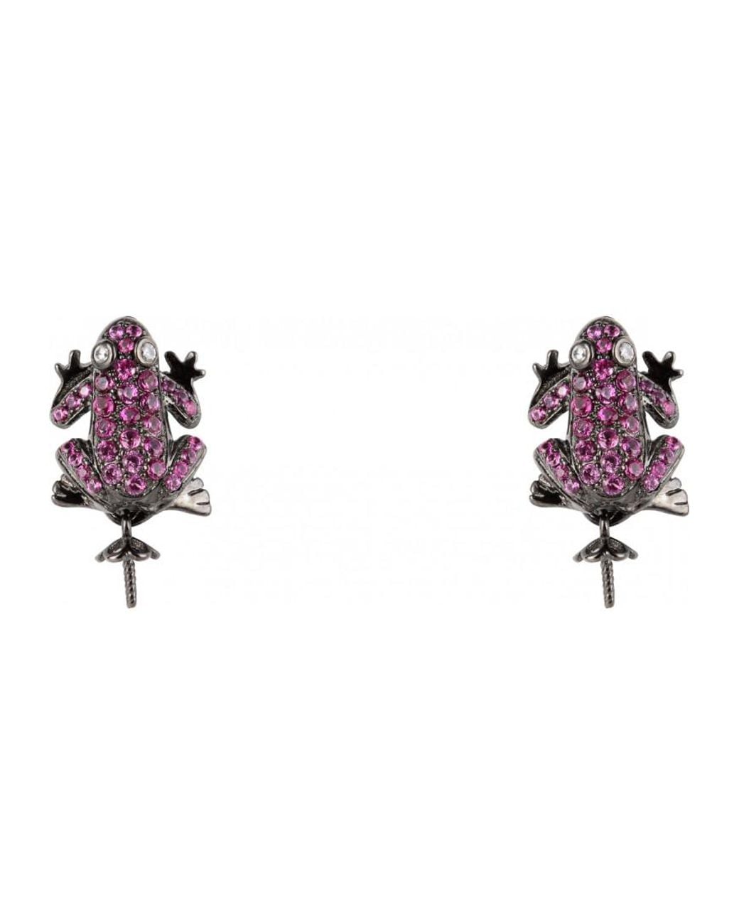 Lancaster Black Jla-Ear-Frog-5 Ladies Earrings