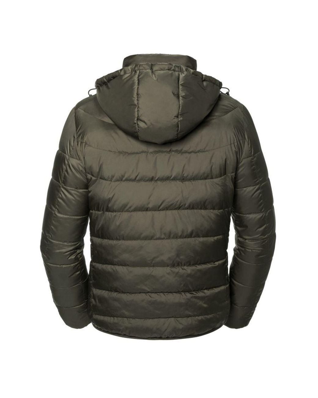 Russell Green Nano Hooded Padded Jacket (Dark) for men