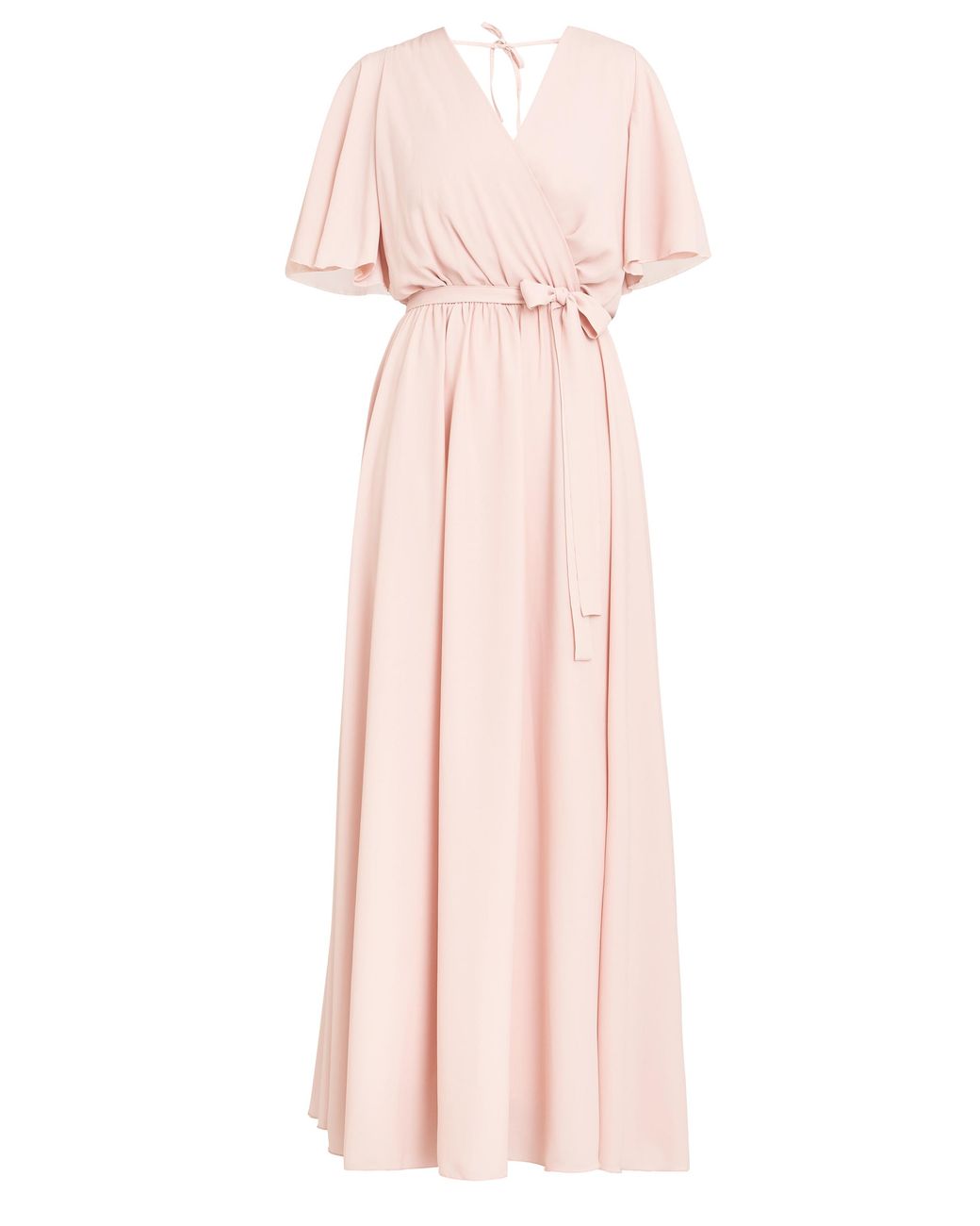 Gina Bacconi Pink Crissy Maxi Dress With Cape Sleeve