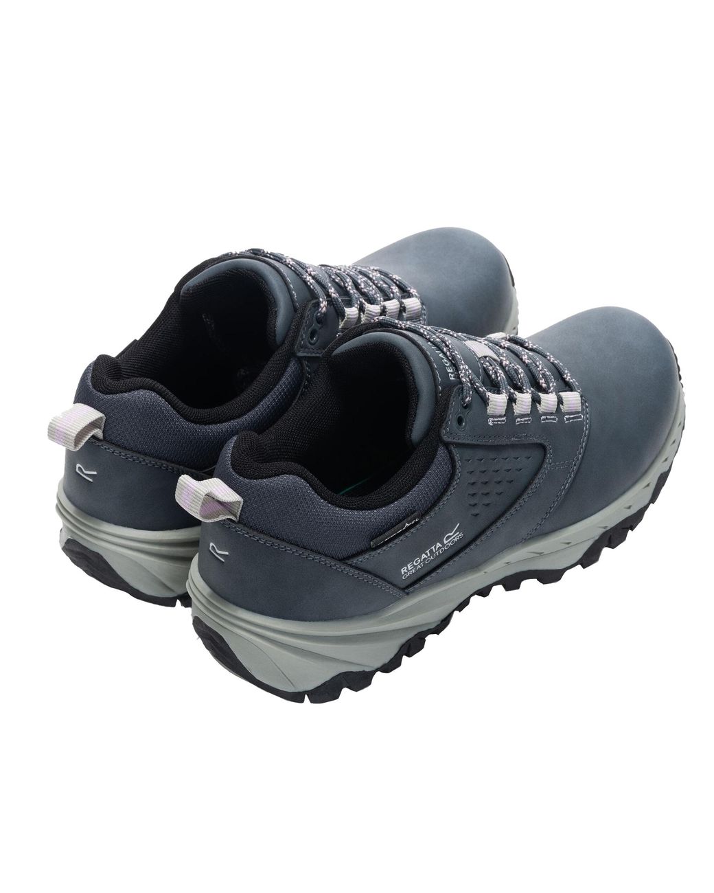Regatta Blue Ladies Amble Synthetic Leather Waterproof Walking Shoes (Storm/Powder Lilac)