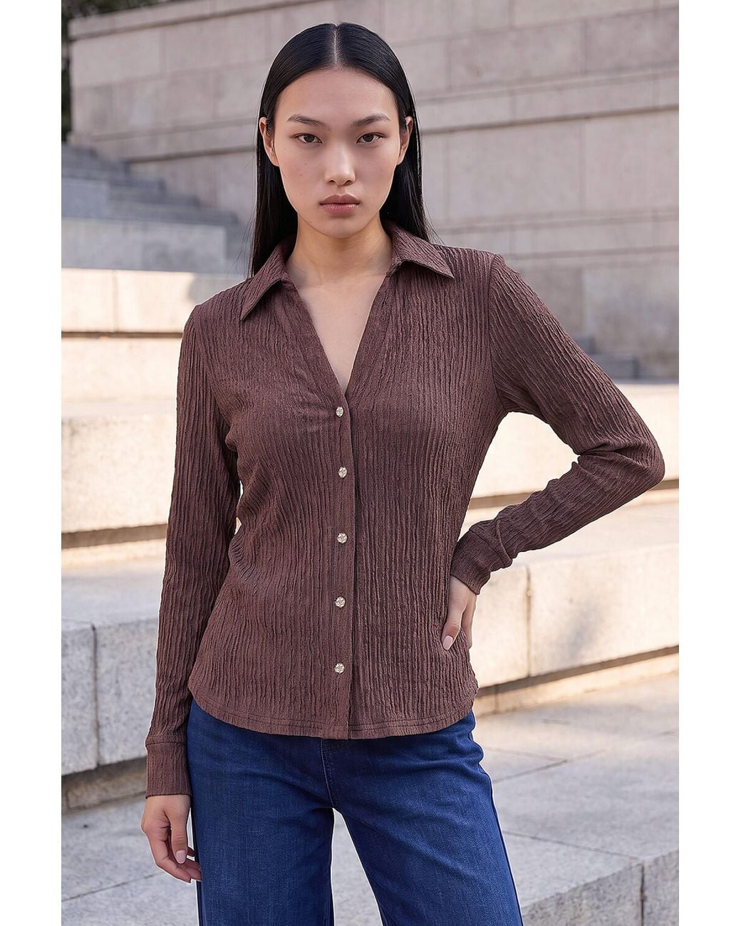D.u.s.k Purple Textured Shirt