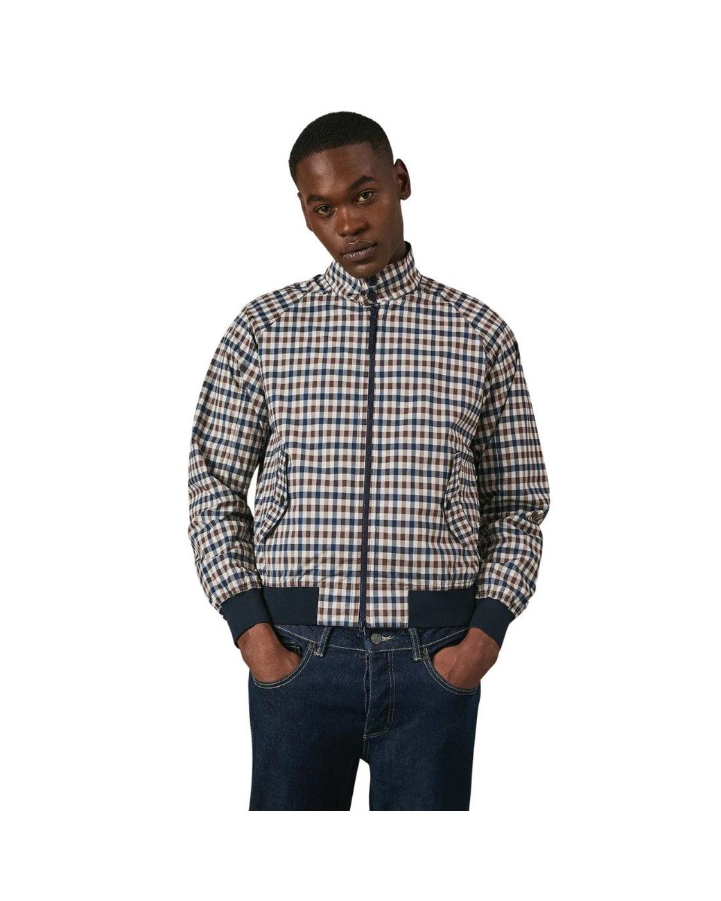 Aquascutum Gray Active Stretch Club Check Jacket for men