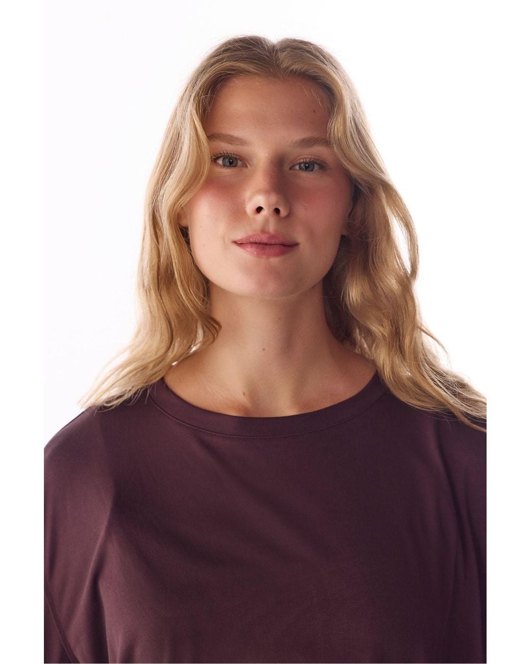 Penti Purple Modal Top With Slit Detail, Long Sleeve