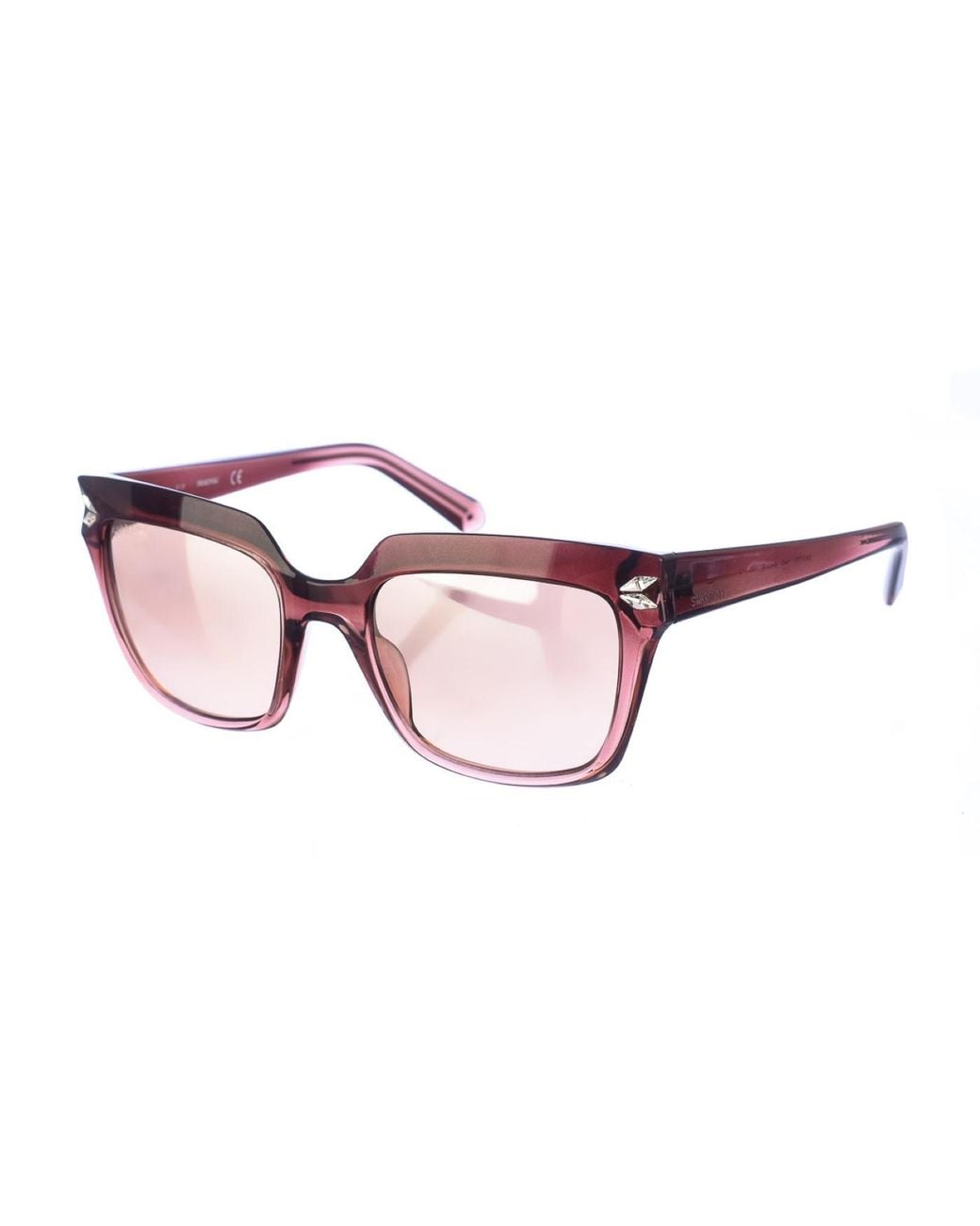 Swarovski Pink Square Shaped Acetate Sunglasses Sk0170S