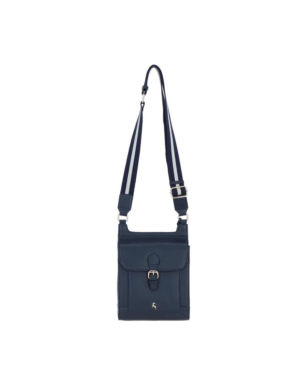 Ashwood Leather Blue 'Eclisse Cuoio' Real Crossbody Bag