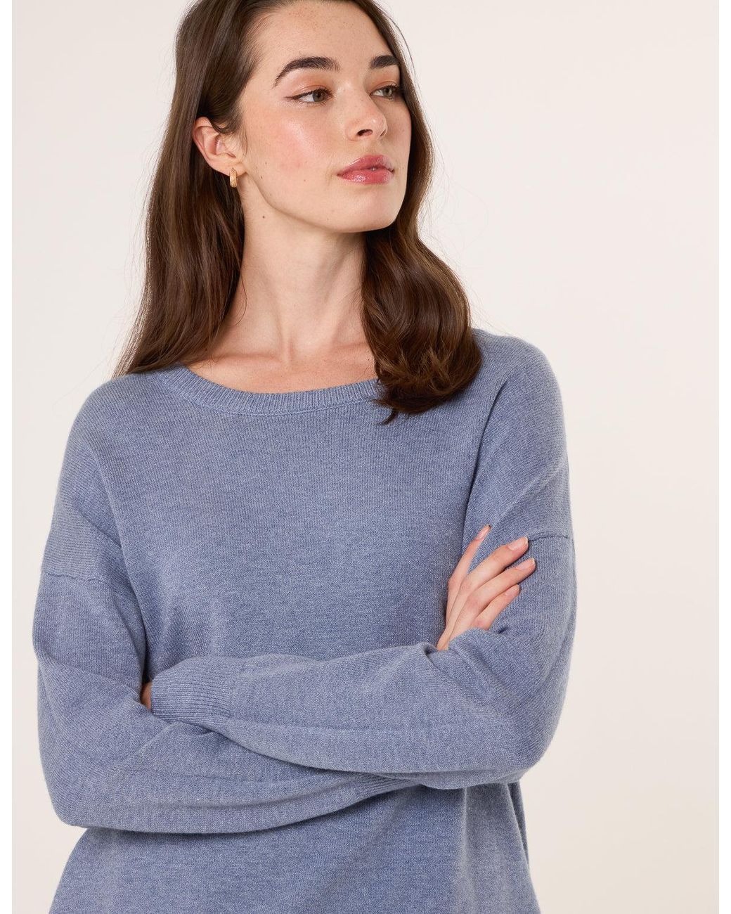 Blue Vanilla Blue Lurex Puffball High Neck Blouse