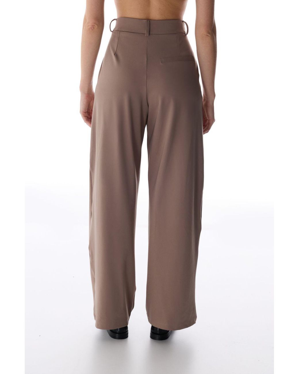 Penti Brown High-Waist Wide-Leg Pleated Trousers