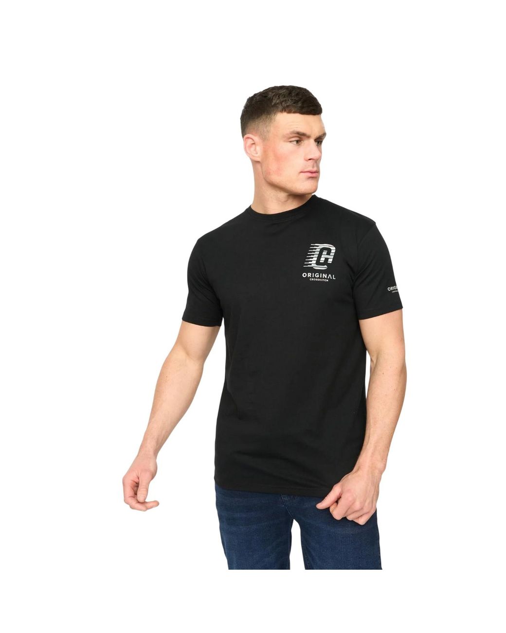 Crosshatch Black Winchamp T-Shirt Cotton for men