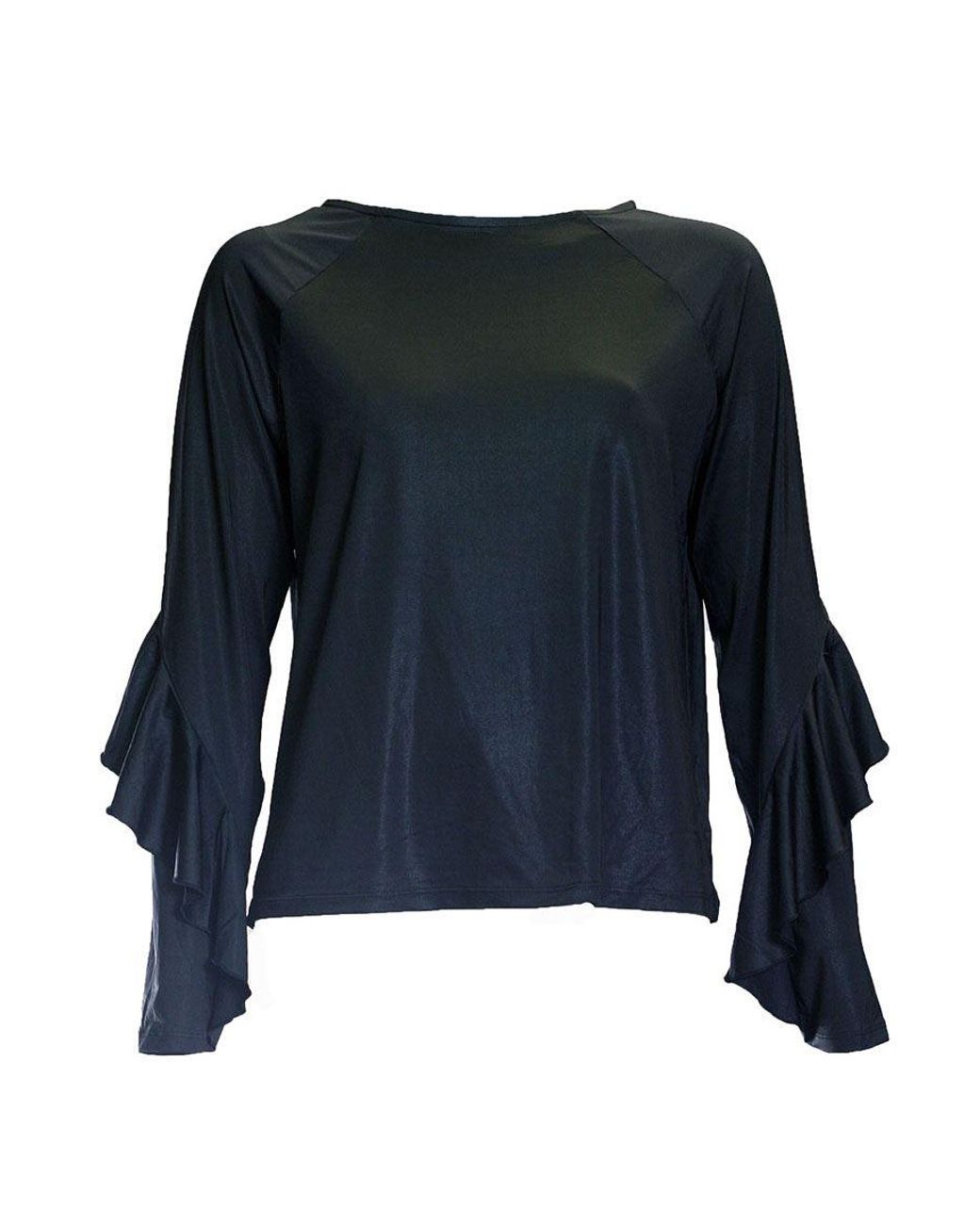 Secret Label Blue Fishtail Sleeve Party Blouse