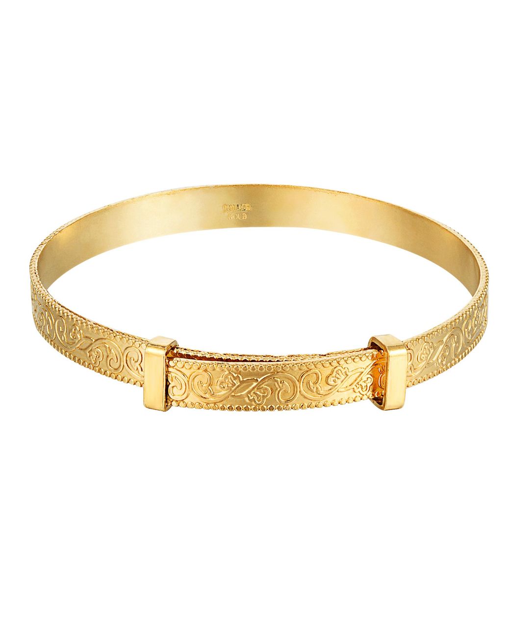 The Jewellery Stockroom Metallic Rolled Adjustable Scroll Bangle Plated