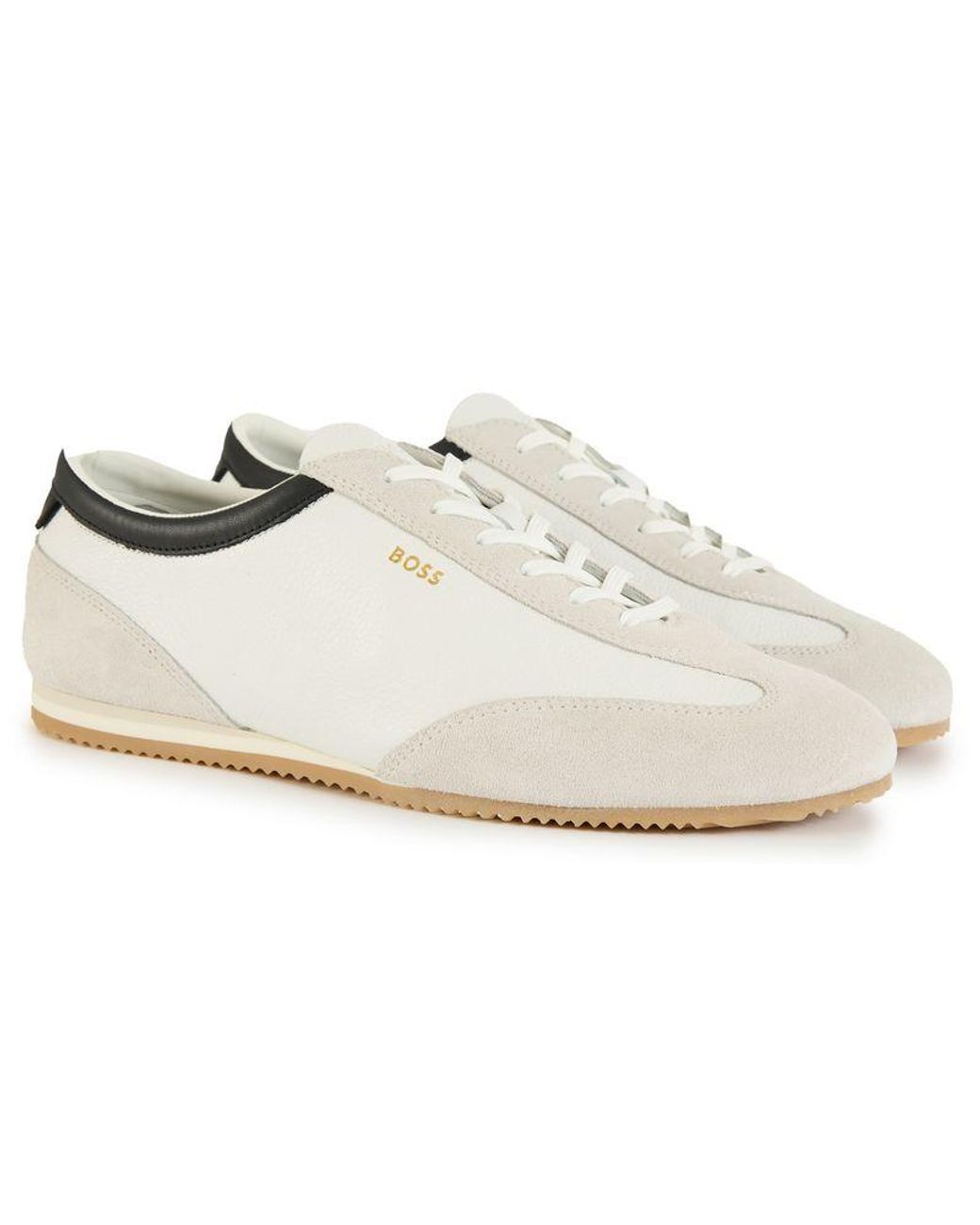 Boss White Lineor Lowp Trainers for men