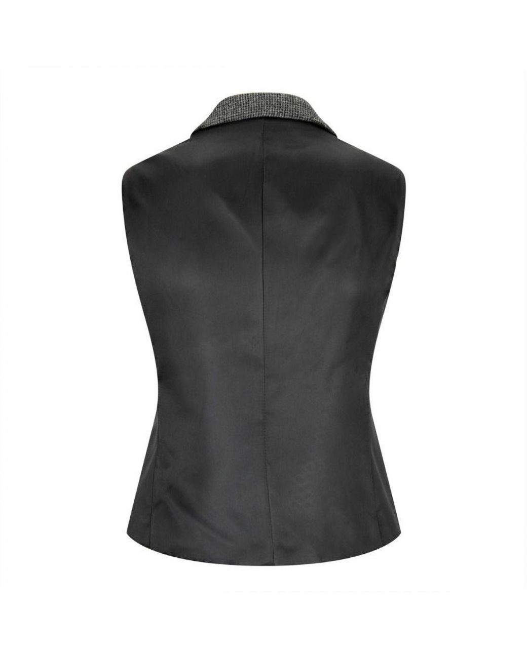 TruClothing Black Tweed 1920S Herringbone Waistcoat