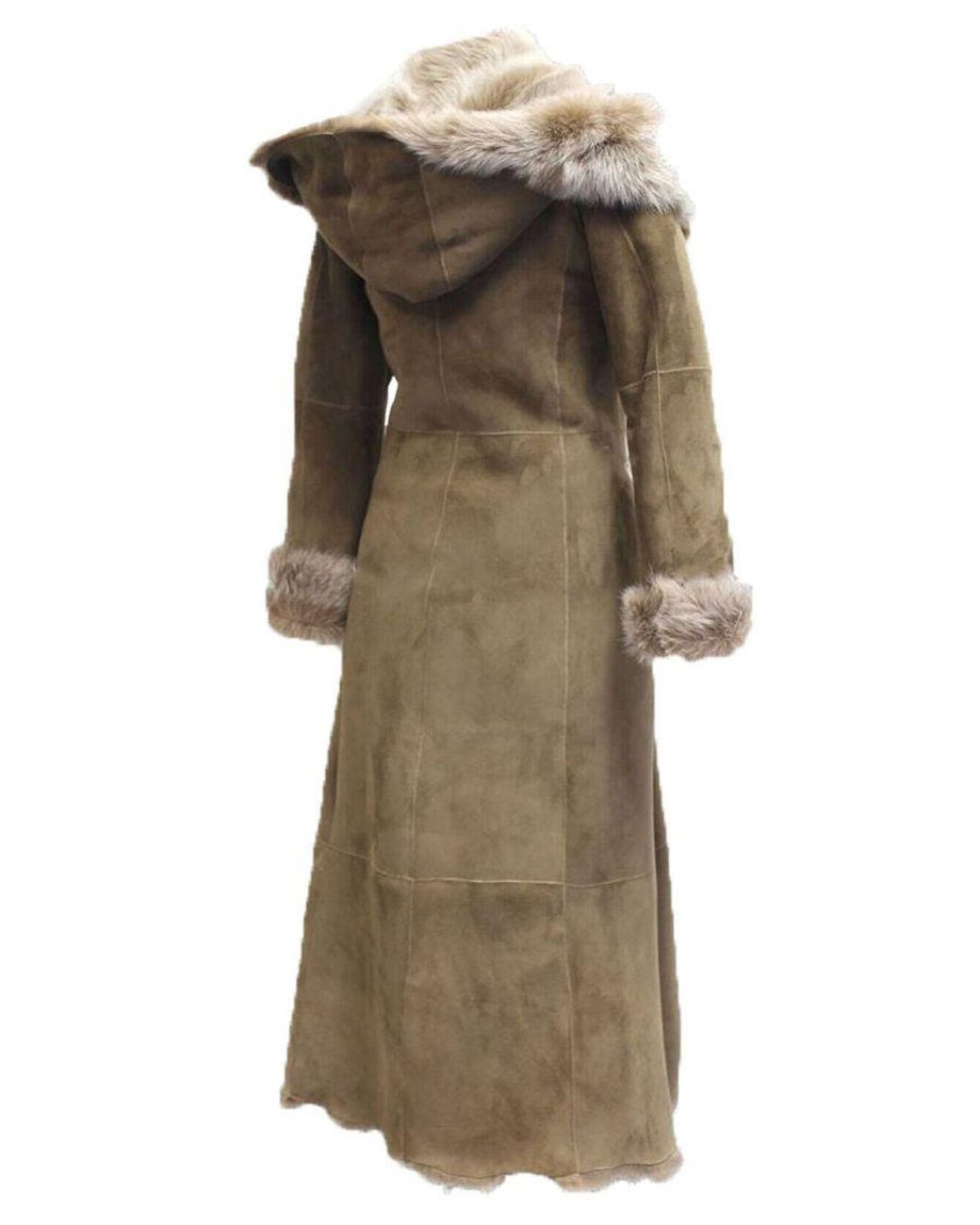 Infinity Leather Natural Suede Toscana Sheepskin Hooded Trench Coat-Rushden