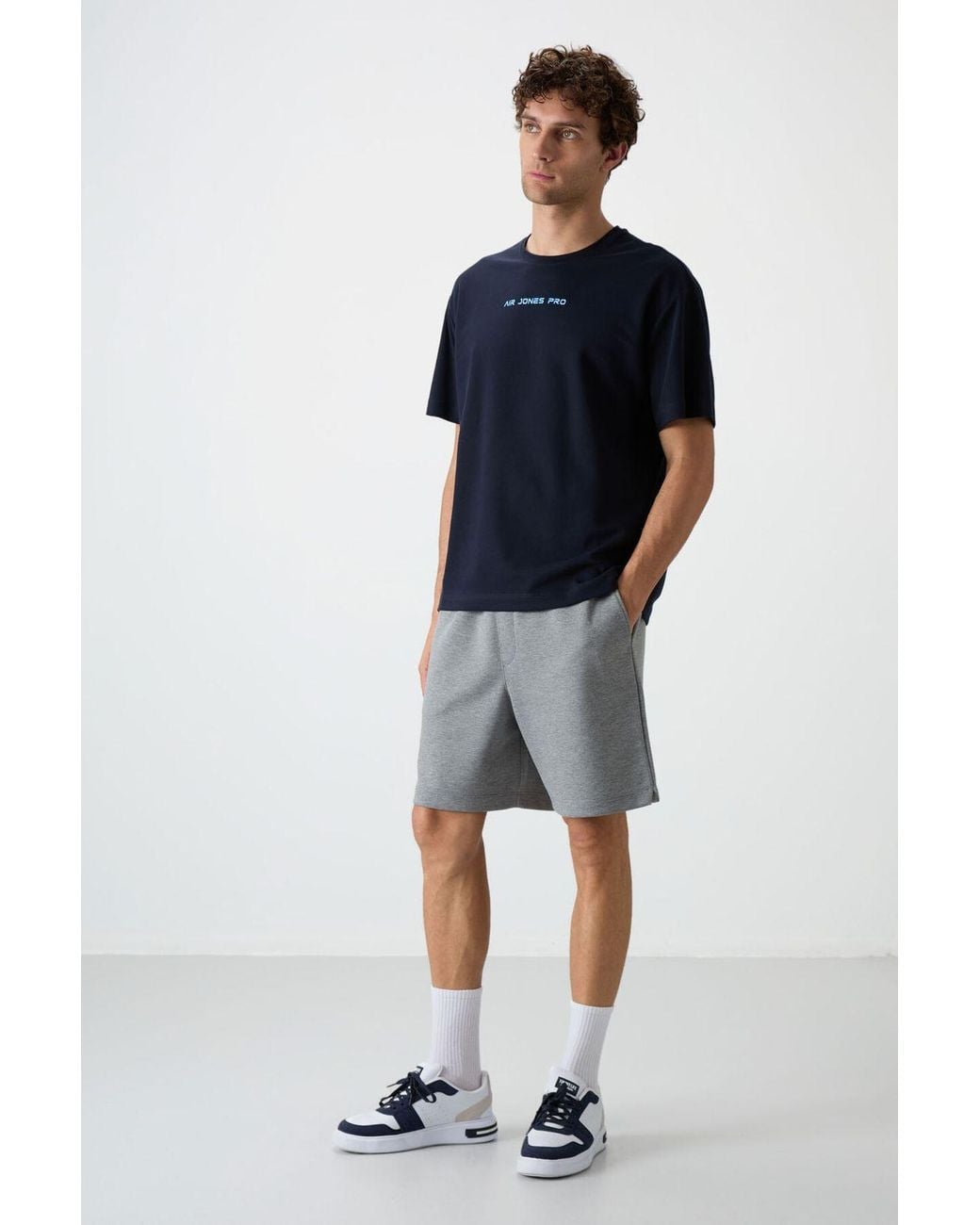 TOMMY LIFE Blue Cotton- Sweat Shorts for men