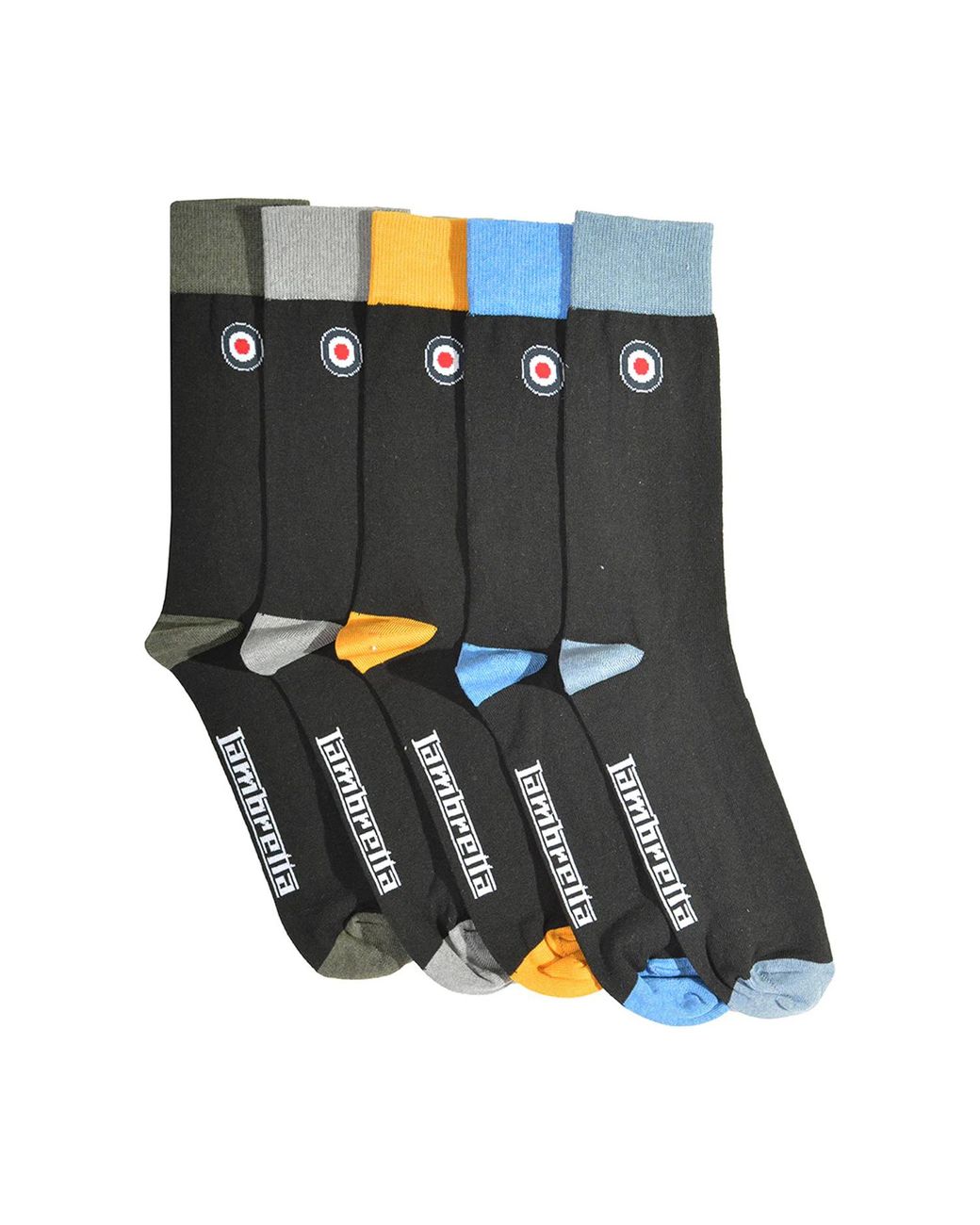 Lambretta Blue Contrast Socks (Pack Of 5) /Multicoloured) for men