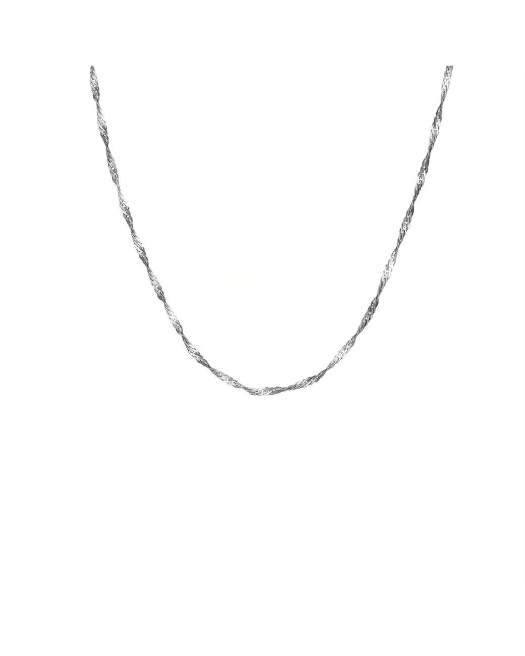 The Jewellery Stockroom Metallic Sterling Disco Twist Diamond Cut Adjustable Necklace