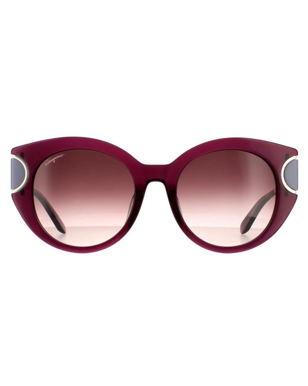 Ferragamo Brown Cat Eye Wine Gradient 90041091
