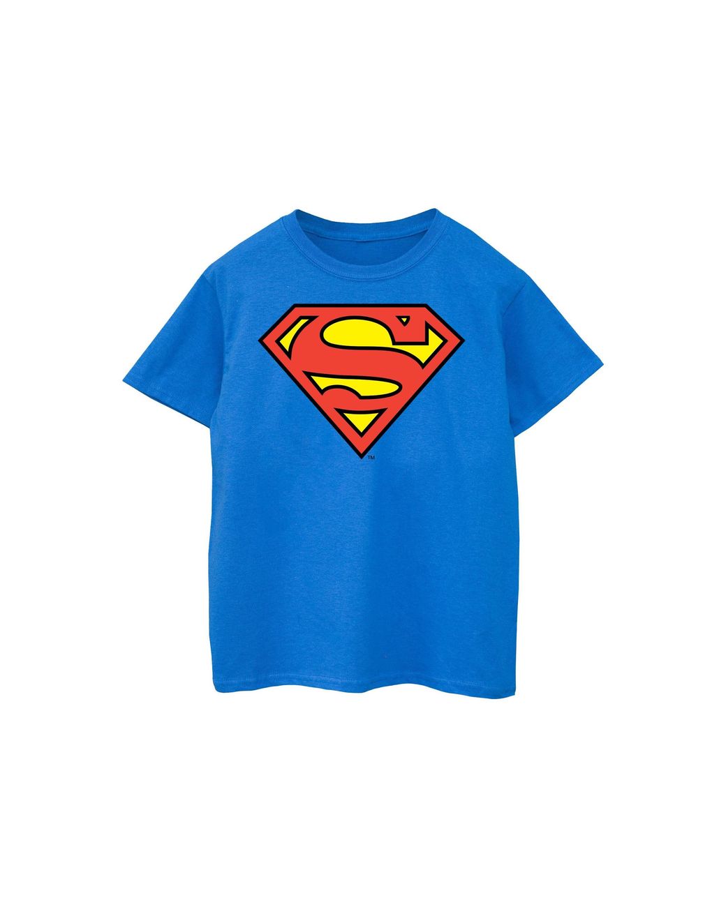 Dc Comics Blue Ladies Superman Logo Boyfriend Fit Cotton T-Shirt (Royal)