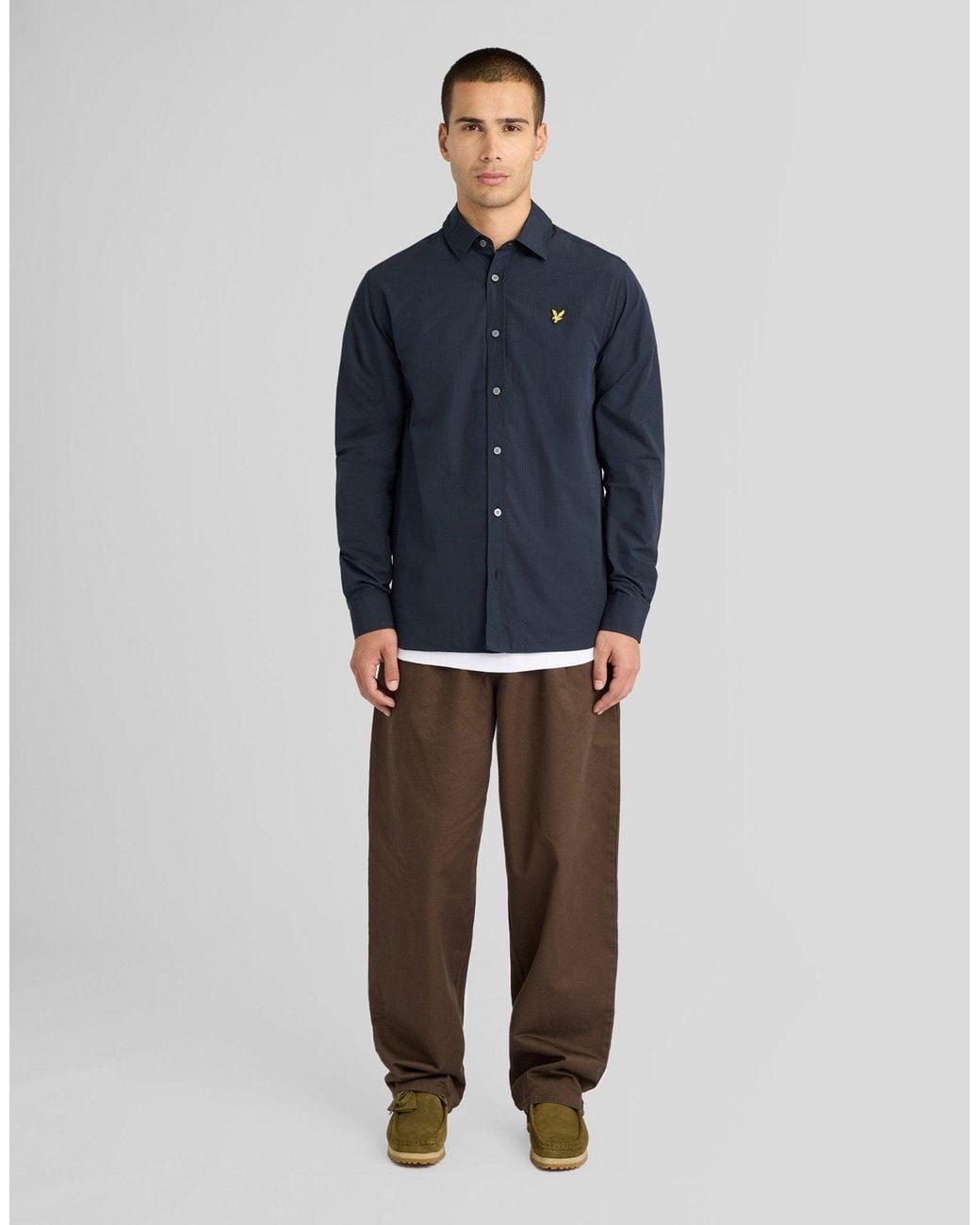 Lyle & Scott Blue Windowpane Shirt for men