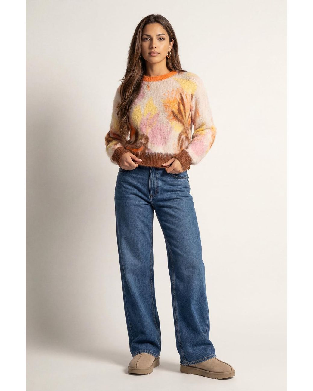 Urban Bliss Blue Abstract Wool Jumper