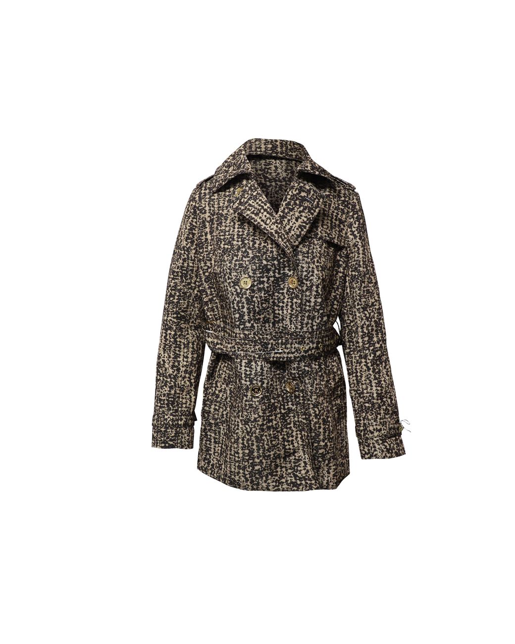 Michael Kors Brown Printed Trench Coat