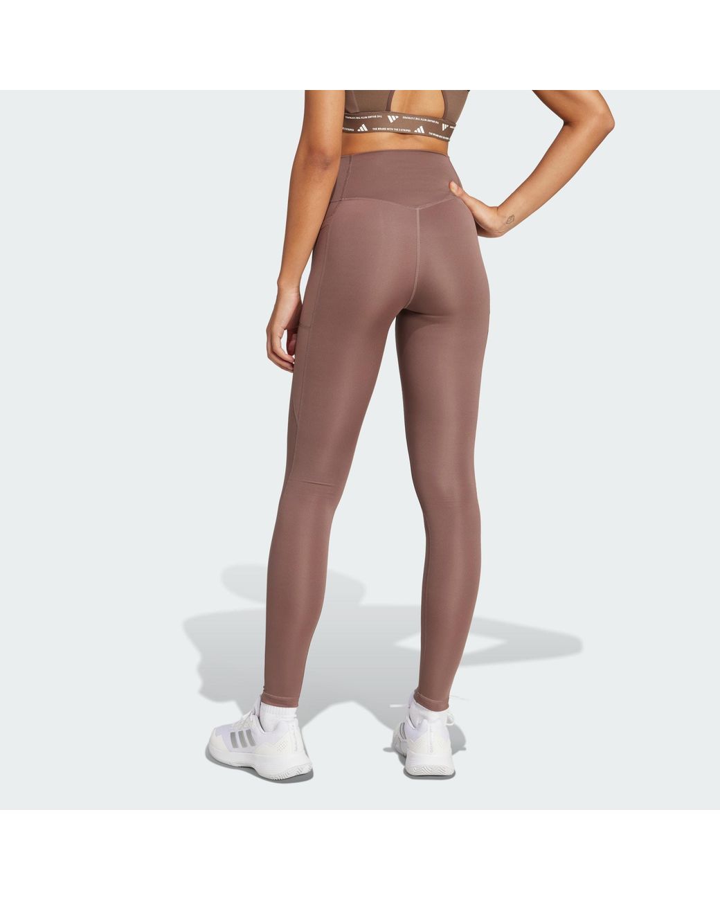 Adidas Originals Red Optimé Essentials Stash Pocket Full-Length Leggings